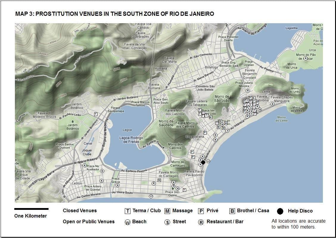 térkép Rio de Janeiro piros lámpás negyed