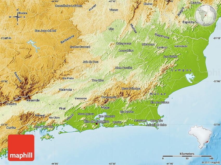 topográfiai térkép Rio 