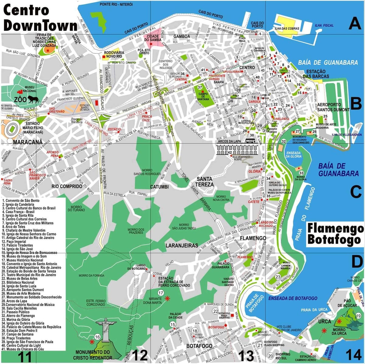 Rio de Janeiro emlékmű térkép