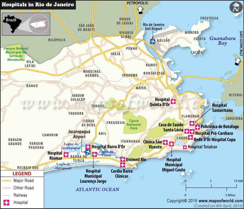 Rio de Janeiro kórház térkép