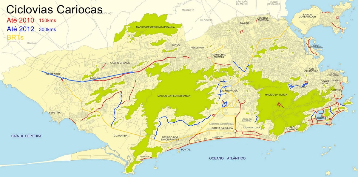 Rio de Janeiro kerékpáros térkép