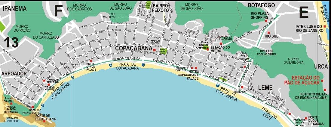 copacabana Rio de Janeiro térkép