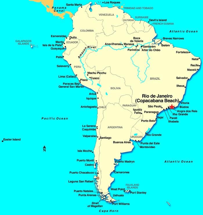 Rio de Janeiro térkép dél-amerika