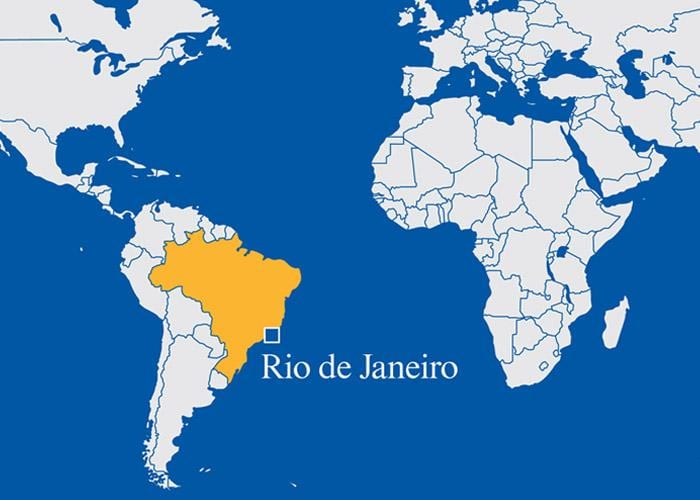 világtérképen mutatja, Rio de Janeiro