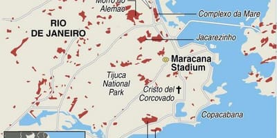 Favela térkép Rio de Janeiro