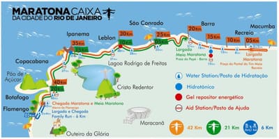 Térkép Rio maraton útvonala