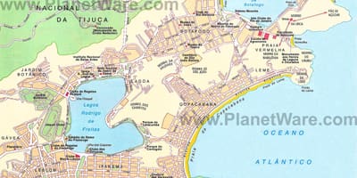 Térkép strandok Rio de Janeiro